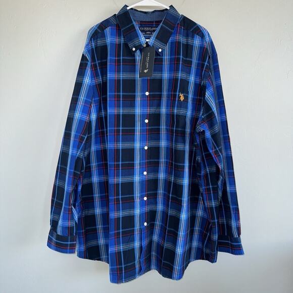 NWT U.S. Polo Assn Button Up Long Sleeve Shirt Men's 2XLT Style 23D311VA CLNV - Picture 1 of 7